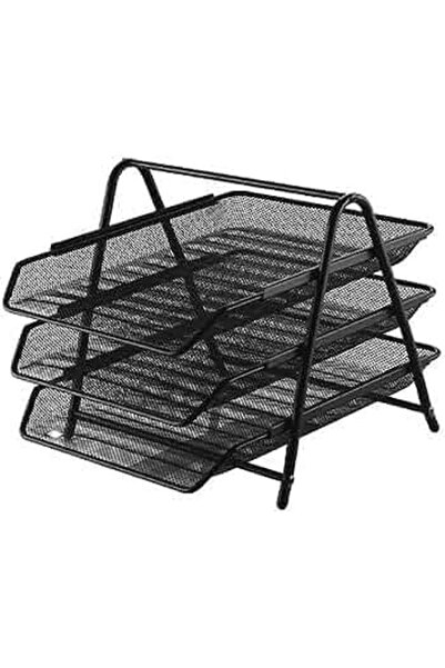 Generic Brand Bion Document Rack Perforated 3-Tier Without Box Black [9309]