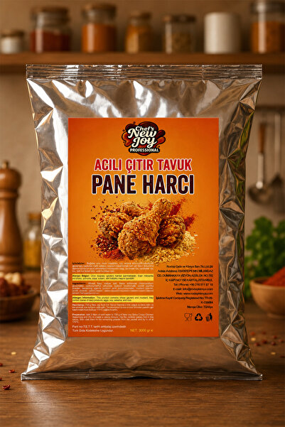 chef's new joy professional Acılı Çıtır Tavuk Pane Harcı 3000 gr Acılı Kaplam...