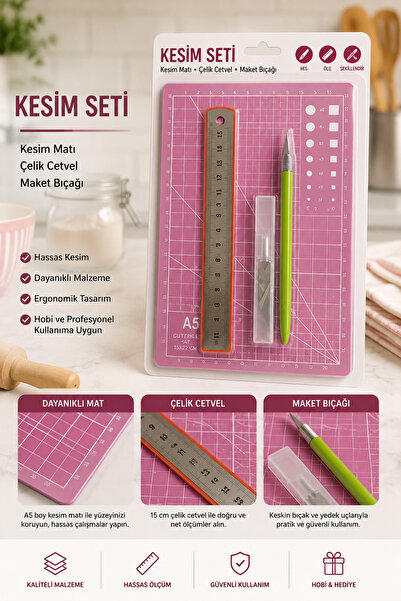 pratikpastacılık Professional Sugar Paste Shaping and Precision Cutting Mat S...