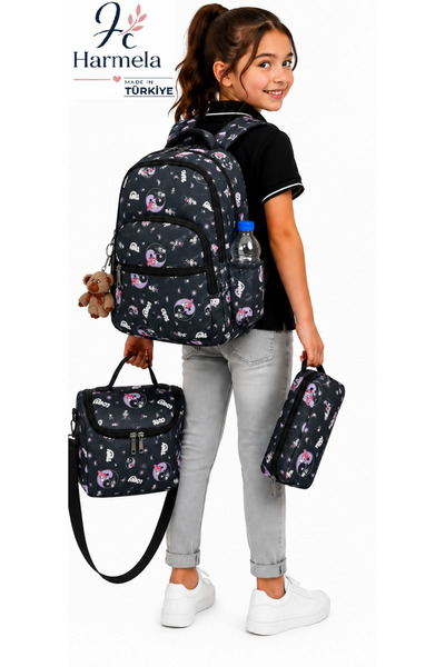 ÇantaExpress Primary School Bag Set of 3 Primary School Bag Character Pattern...