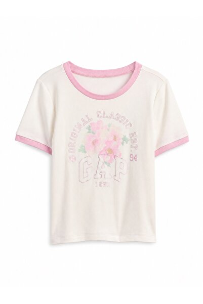 GAP Kids Gap Girls' Soft Textured Cotton Girls' Ringer T-Shirt 4-16 Years White