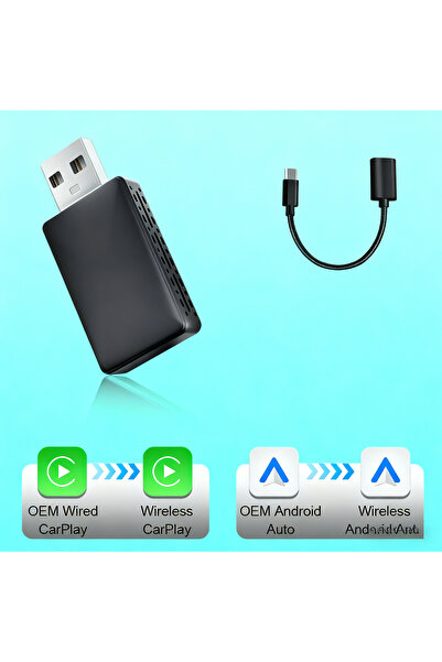 Choice black 2-in-1 New Wireless CarPlay Adapter Wired to Wireless Dongle for...