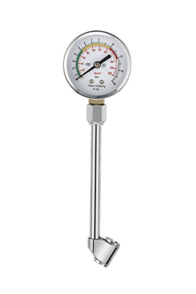 Lawazim Pro7 Analog Tire Pressure Gauge 220 PSI / 16 Bar with Dual Head Air C...