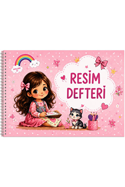NİORE A4 Spiralli Resim Defteri 20 Yaprak Çizgisiz Eskiz ve Boyama Defteri(PE...