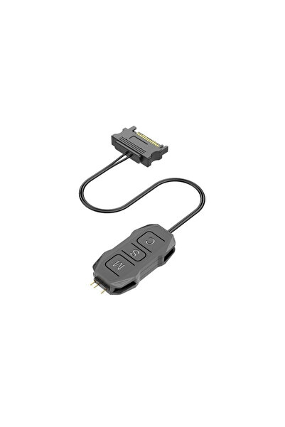 MEGALODON ARGB Kontrolcü 5v 3 Pin - SATA Siyah RENK ARGB Dönüştürücü RGB Dene...