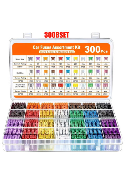 Choice3 مجموعة 300B تحتوي على 100 قطعة من فيوزات السيارات القياسية 2A 3A 5A 7...