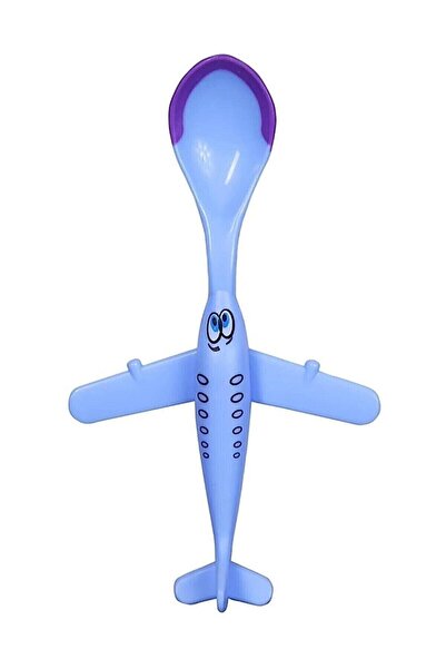 Hirababy Ilk Uçan Kaşığım Uçak Figürlü Mama Kaşığı Mavi
