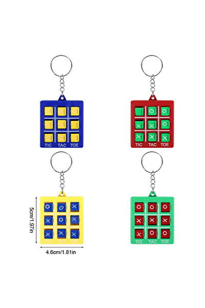 Choice 4pcs 4-16pcs Tic Tac Toe Game Keychain Kids Educational Toy Birthday P...