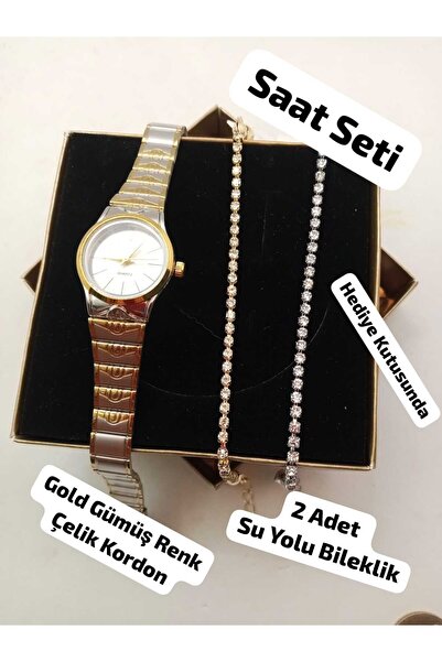 Brality Mini Tasarım Vintage Retro Model- Gold_Gümüş Renk Çelik Kordon Kasa- ...