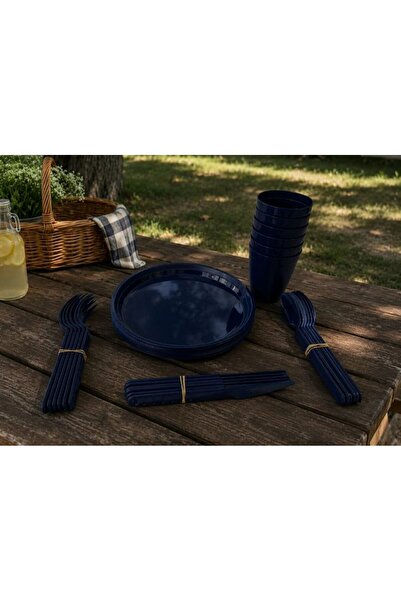 Bager Plastik Joyful Piknik Seti 30 Parça / BPA Free-Lacivert