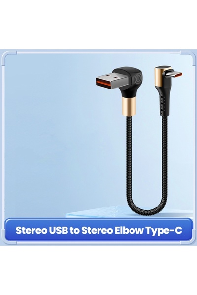 Choice 0.15m Stereo Elbow 15CM 25CM 50CM Short Elbow USB Type C Cable for IPh...
