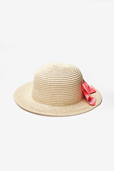 Le Mabelle Red Striped Bowknot Children's Straw Hat