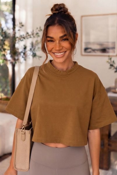 JOJOMIA Tricou Anesha Crop Basic pentru femei