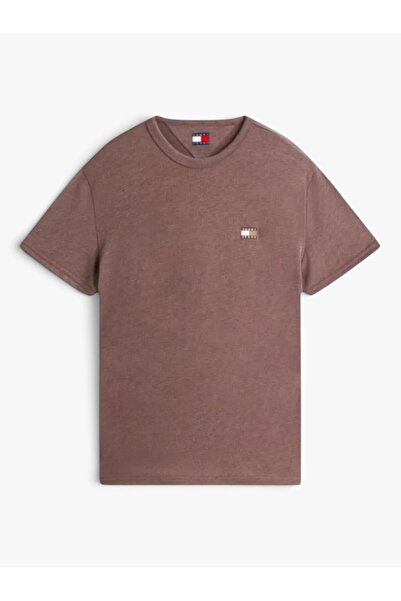 Tommy Hilfiger Tjm Reg Badge Tee Ext Men's Brown T-Shirt - Dm0Dm22667