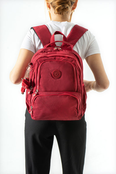 571 Collections Çanta Ultra Hafif Çok Cepli Orta Boy Sırt Çantası Kırmızı Model: (571-4H)