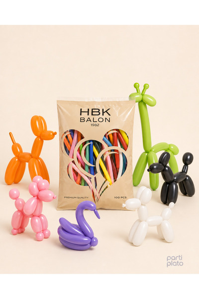 HBK Balon Hbk Mixed Sausage Balloon 260Pcs 100Pcs (260mm)