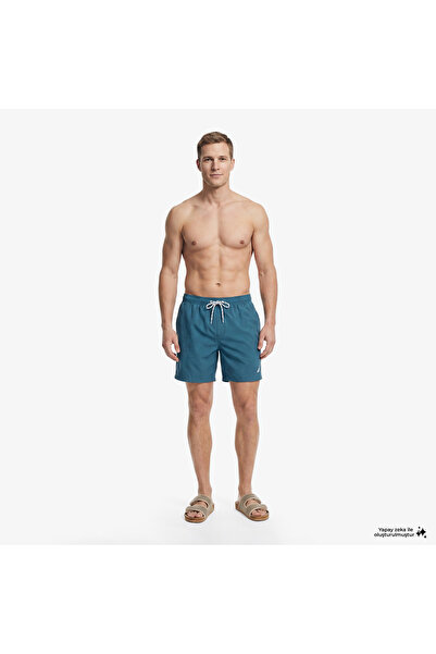 Nautica Erkek Mavi Regular Fit Deniz Şortu