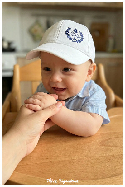 PIECE SIGNATURE 100% Cotton, Cute Baby Boy Cap (43-46 cm) (with Rubber Device...