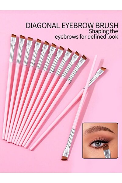 Choice Pink 12PCS Ultra-Thin Blade Eyeliner Brush, Multi-Functional Slim Slee...