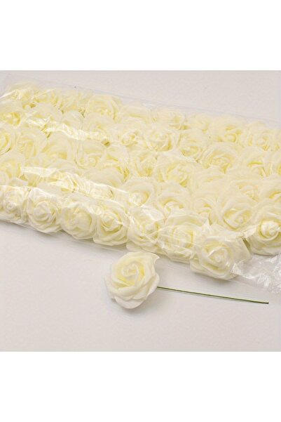 Choice Milky white-50pcs 50pcs/package White PE Rose Artificial Flower Head W...
