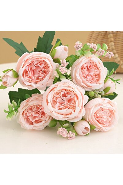 Choice 1pc 8 1 Bundle 5 Forks 9 Heads Artificial Peony Bouquet Home Decor Wed...