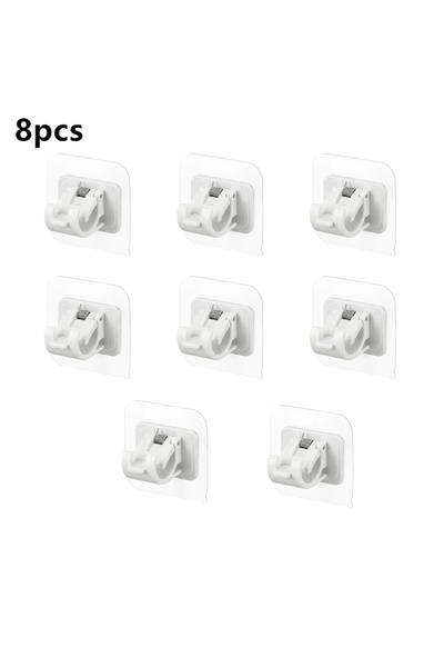 Choice8 8PCS White Set of 2/4/8 Self Adhesive Hooks Punch-free Curtain Rod Cl...