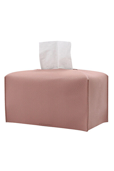 Choice pink Tissue Box Cover Refined PU Leather Foldable Tissue Box Holder - ...
