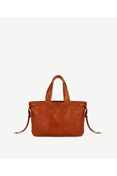 Yargıcı Leather Shoulder Bag with Column Detail