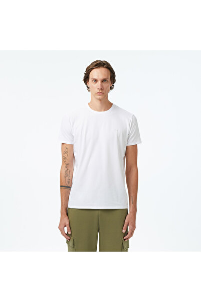 Lacoste Erkek Slim Fit Bisiklet Yaka Beyaz T-Shirt
