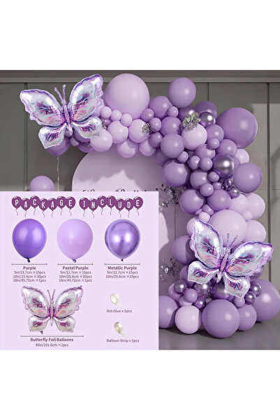 Choice As shown 126pcs 126pcs Purple Metallic Purple Latex Balloons Garland A...