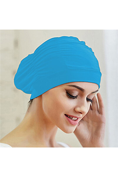 Choice14 Lake Blue Swimming Hat Women Unisex Girls Long Hair Bathing Cap Swim...