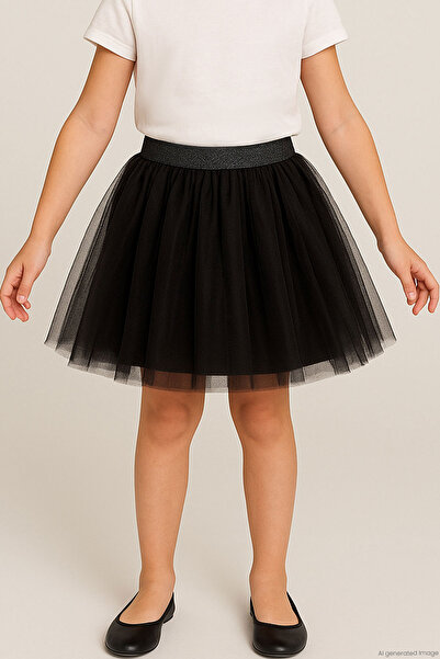 Breeze Girl's Tutu Skirt Glittery Elastic Waist 5-10 Years, Black