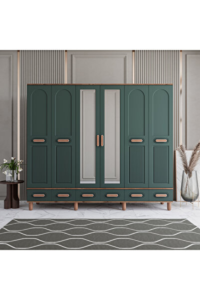 MONZIO Otto 6 Kapaklı Çekmeceli Gardırop %100 MDF