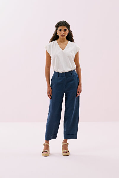 Roman Keten Double Paça Pantolon Lacivert Y2512027_015