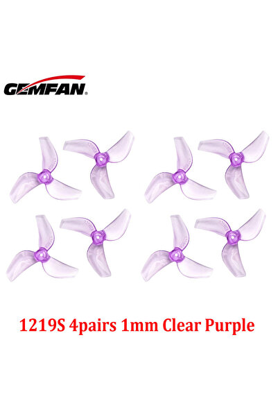 Choice 1mm Clear Purple 4Pairs Gemfan 1219S 31mm 3-Blade PC Propeller 1mm For...