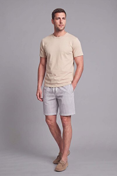 DeFacto Regular Fit Straight Leg Wrinkled Textured Shorts H5212Ax26Sm
