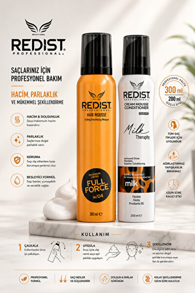 Redist Milk Saç Bakım Köpüğü Ve Full Force Saç Köpüğü 2'li Set