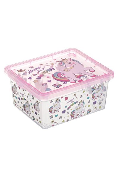 BAMI NETWORK Cutie depozitare unicorn plastic roz transparent fete 2.5L
