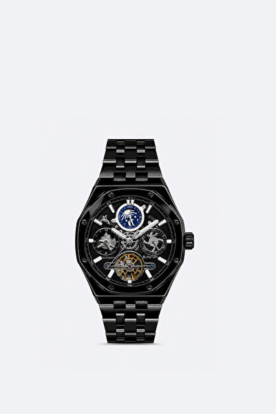 Avva Men's Black Gift Boxed Metal Cord Wristwatch B009038