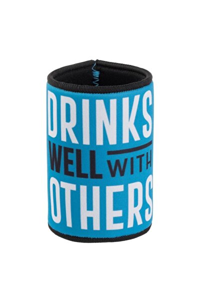 BAMI NETWORK Husa izoterma neoprene bleu pentru pahare si sticle 7x10cm
