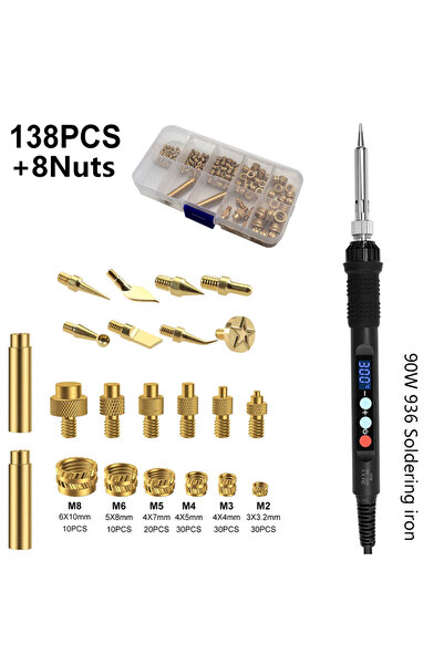 Choice4 936 146PCS Brass Hot Melt Insert Knurled Nut Implant Machine Copper N...