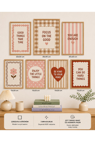 UNT 7-Piece Frame-Looking Modern Painting Set |   Retro & Pop Art |   Motivat...