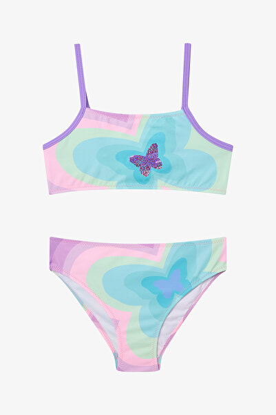 Penti Devojčin bikini set sa duginim leptirima i halter vratom