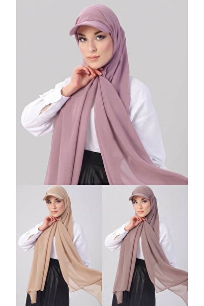 ALDAIYR Ready-Made Shawl Hijab with 3 Hats Sandy