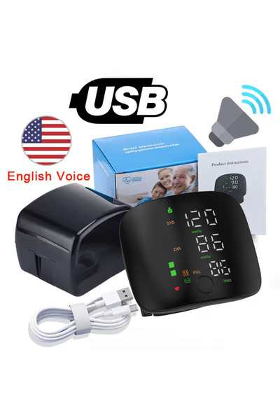 Choice1 English with usb Rechargeable Wrist Blood Pressure Meter Automatic Vo...