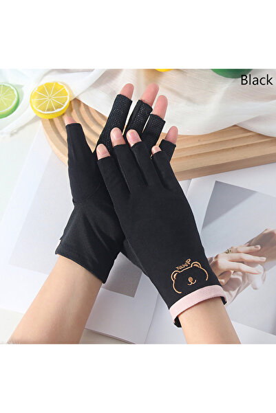 Choice Black 1 Pair Anti UV Nail Gloves UV Gel Shield Glove Fingerless Manicu...