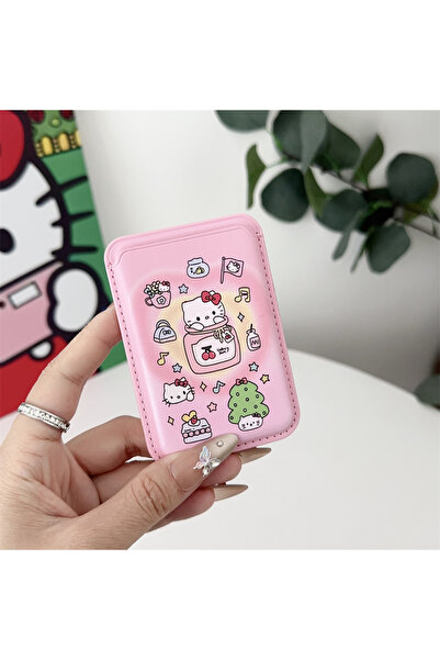 Choice1 Pink Cute Sanrio Hello Kitty Magnetic Card Wallet Holder Magsafe Wire...