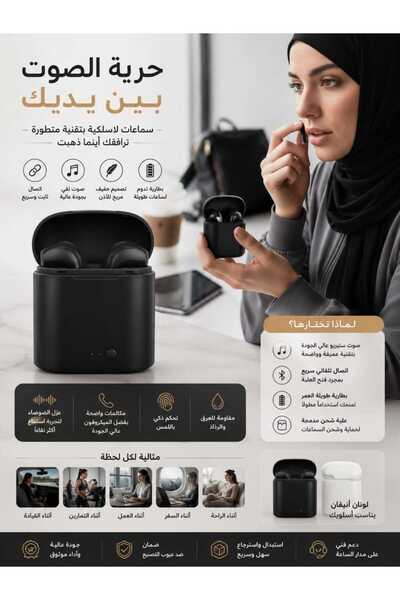 Generic سماعات أذن لاسلكية بتقنية بلوتوث 5.3 مع شاشة رقمية وتحكم باللمس وصوت ...