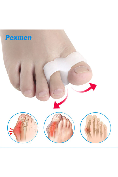 Choice Pexmen 2Pcs Gel Bunion Corrector Toe Separators with 2 Loops Big Toe S...