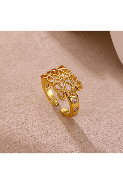 Choice resizable 1 Fashion Geometry Vine Zirconia Rings For Women Luxury Gold...